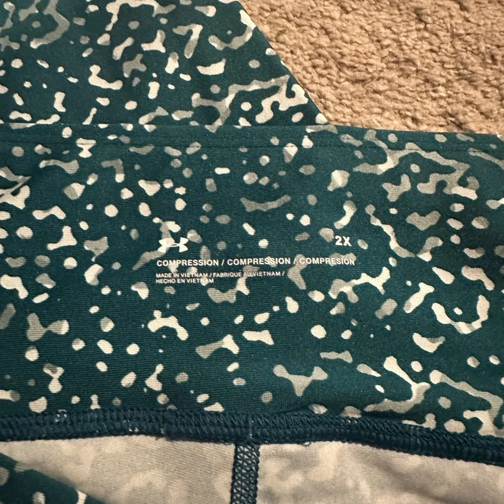 Under Armour Teal and White Compression Pants - Picture 3 of 4